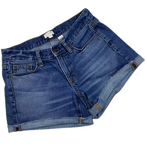 J.Crew Lexi Midrise Blue Denim Cuffed Cutoff Shorts 24